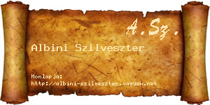Albini Szilveszter névjegykártya